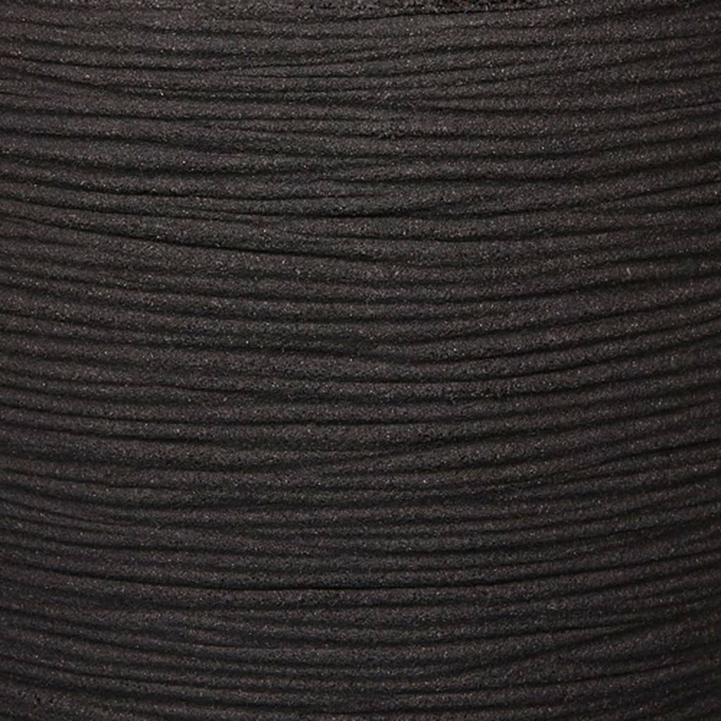 Capi Blumentopf Nature Rib Elegant Niedrig 46 x 58 cm Schwarz KBLR783