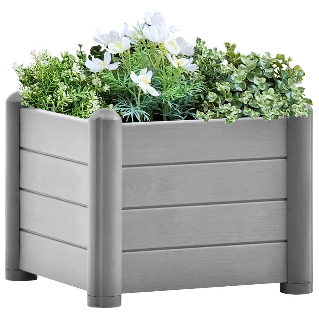 Garten-Hochbeet PP Stein Grau 43x43x35 cm