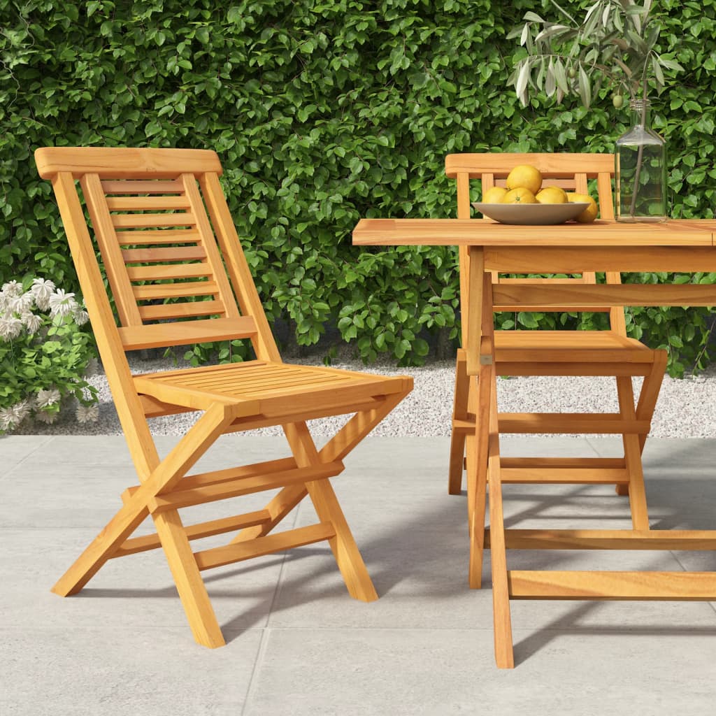 Gartenstühle 2 Stk. Klappbar 47x63x90 cm Massivholz Teak