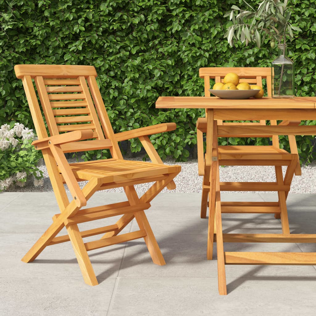 Gartenstühle 2 Stk. Klappbar 56x63x90 cm Massivholz Teak